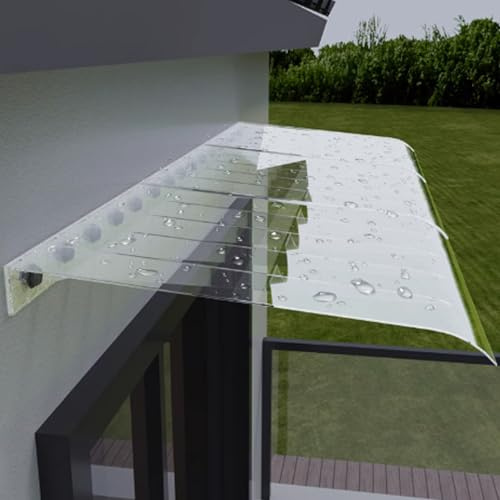 Toldo curvado para puerta delantera y ventana, cubierta de protección contra la lluvia, de policarbonato, resistente a los rayos UV, 40 x 90 cm, protección para fachadas
