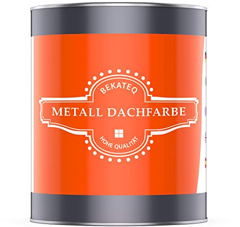 BEKATEQ Dachfarbe 3 in 1 Lichtgrau 5L in seidenglänzend, für Metalldach, Blechdach, Eternit - Blechdachfarbe & Sockelfarbe, Metallschutzlack, Dachbeschichtung LS-580
