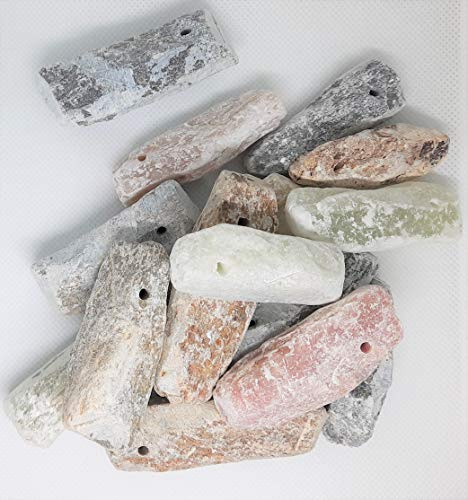 artdee 12 Specksten amulettstenar med hål, färgglada, blandade
