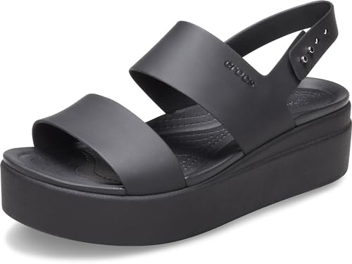 Crocs Unisex Brooklyn Women Low Wedge W Clog, Black, 3 UK