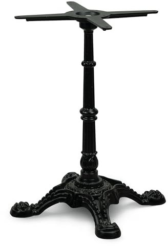 Dublino Bistro-Tischgestell mit französischem Flair in Schwarz | Premium | PJ7018 | Gusseisen | Esstisch | H 73 cm | 19 kg | Standfläche 44x44 cm | max. Tischplattengröße 80x80 / Ø 105 cm