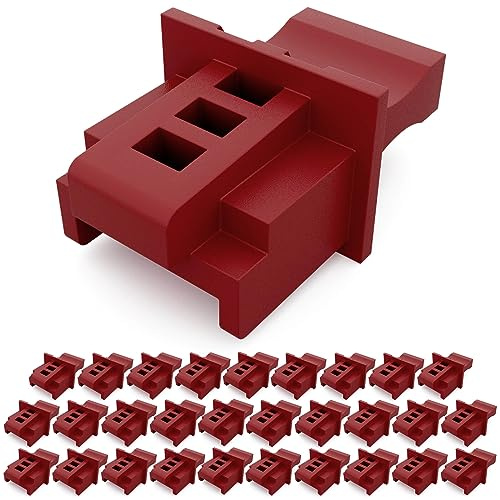 hb-digital 30 Stück RJ45 Staubschutz Kappen LAN Netzwerk Buchsen Schutz Stopfen gegen Staub Schmutz Blindstopfen für Patchpanel Switch Router Netzwerkdose Abdeckung für Ethernet Anschluss – Rot