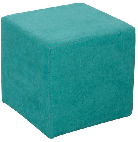 Staboos Sitzwürfel 42cm - Sitzhocker stabil bis 130kg, Hocker Türkis | Leichter Würfelhocker nur 4 kg, schadstoffgeprüfter Bezug, Sitzpouf & Fußhocker für Wohnzimmer & Flur