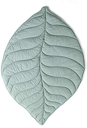 NOPEILVI Baby Leaves Carpet Play Sleeping Mat Crawling Blanket Cotton Soft Pad Leaf Shape Soft Crawling Carpet Play Mat Kid's Room Decoration cushion for children bedroom activity room Green Pad