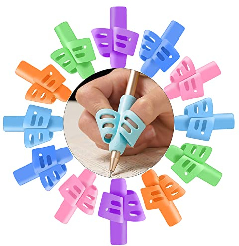 Impugnatura Matita bambini,impugnatura penna,12 pieces pencil grips,Aiuto Scrittura Strumento Correzione Della Postura per Bambini Adulti