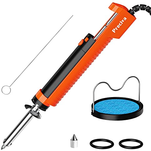 Preciva 929D-V Electric Desoldering Iron Solder Sucker, Portable Desoldering Gun,110V Desoldering Pumps with Desoldering Nozzles 1.0mm 1.2mm for Through-Hole Desoldering