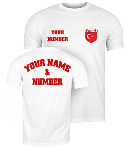 Fussball Trikot Herren | Personalisiertes Türkei 2026 T Shirt mit eigenem Namen und Nummer