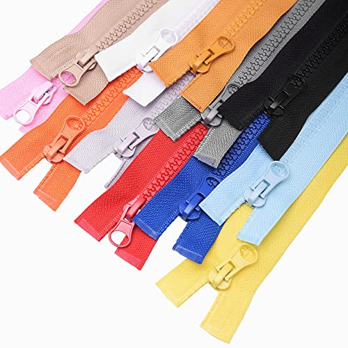 ftiemlovde 7 Colorate 5mm Cerniere Lampo 20/30/40 cm Lunghezze (21 pezzi) | #5 Colorato Zip Cerniera Rinforzata Nero Azzurro Rosso Rosa Arancione Giallo Bianco