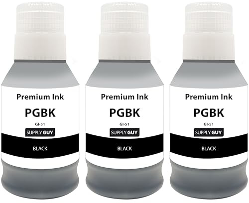 Supply Guy 3x bläck kompatibel med Canon GI-51 PGBK Svart för Pixma G 1520 G 1530 G 1560 G 2520 G 2560 G 2570 G 3520 G 3560 G 3570 Series G 4570