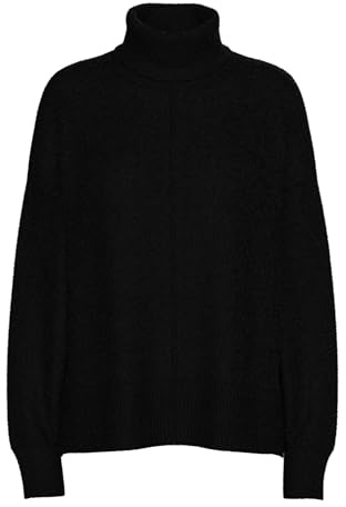 PIECES Maglione Femminile con Collo Alto PCMALOU, Nero, XL