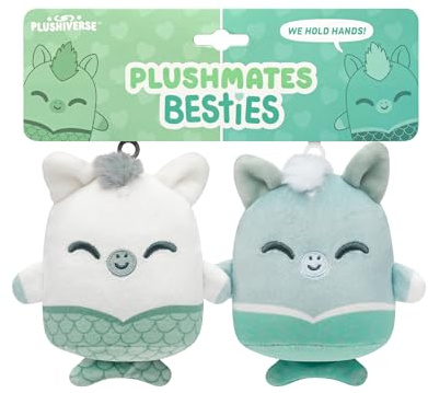 TeeTurtle Myths and Cryptids Plushmates Gray and White Keychain