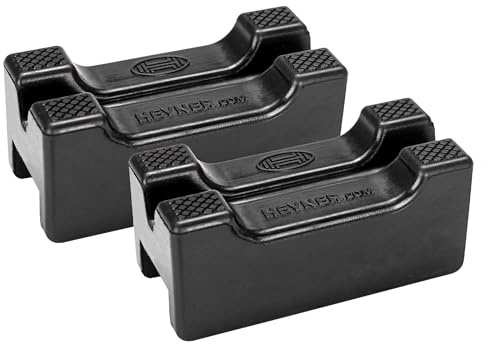 HEYNER® Juego de 2 Almohadillas de Goma para Caballete 347430 (3 t) de Ancho de 28 mm de Ancho, 3 toneladas de Goma, para Gato hidráulico, protección de Suelo