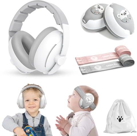 ONITOON Baby Ear Muffs, 2-in-1 Baby Noise Canceling Headphone, Hearing Protection for Babies 0-48 Months, Adjustable Headband
