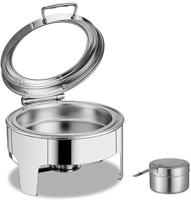 Scaldavivande Acciaio Inox con Coperchio Visibile, Scaldavivande Buffet Non è Necessaria L'elettricità, Set Professionale per Chafing Dish