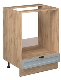 Vicco Herdumbauschrank Fame-Line, Hellblau-grau, 60 cm | MDF-Front · Ohne Arbeitsplatte · Höhenverstellbare Füße · Metallgriffe · Einfache Integration ✓