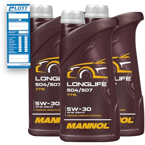 MANNOL 3X 1L MN7715 Longlife 5W-30 Motoröl Motorenöl