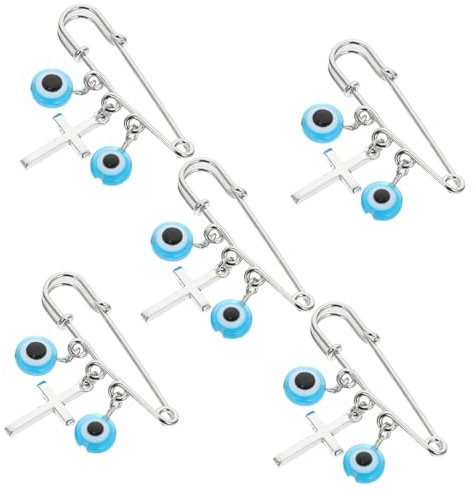 DOITOOL 5stücke Türkisches Blaues Böses Auge Broschen- Elegante Kleidungnadel Deko Für Schals Pullover Und Taschen Einzigartiger Modeaccessoire Für Frauen