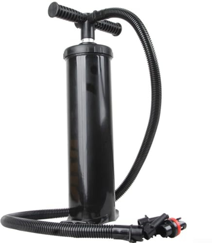 Pompe de gonflage manuelle noire pratique et compacte pour piscines gonflables, camping, bateau