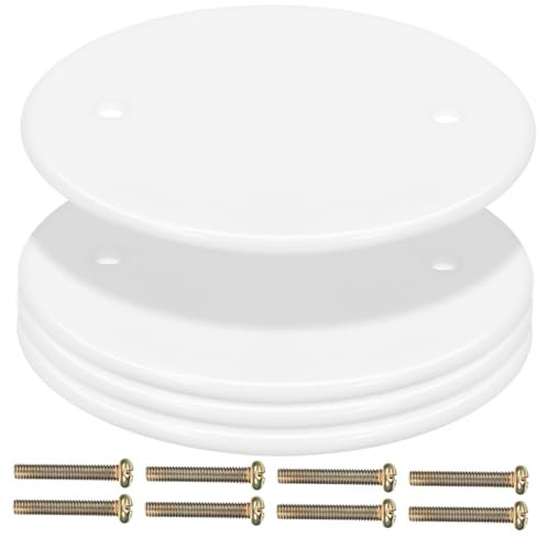 NUOBESTY 4pcs Round Ceiling Hole Covers Downlight Blanking Plate Circular Covers for Home