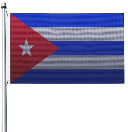 Bandiera di Cuba, effetto maglia, per esterni, 3x5 piedi, bandiera in poliestere resistente bifacciale per casa, cortile, festival, decorazioni da giardino, bandiere di benvenuto.