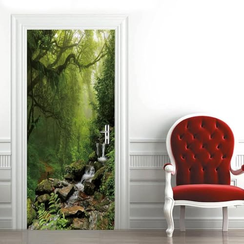 Türtapete Selbstklebend 100x200 Wald Türfolie Landschaft Türaufkleber Fototapete 3D Effekt Türklebefolie Türposter für Innentür Schlafzimmer Bad Dekoration M5043