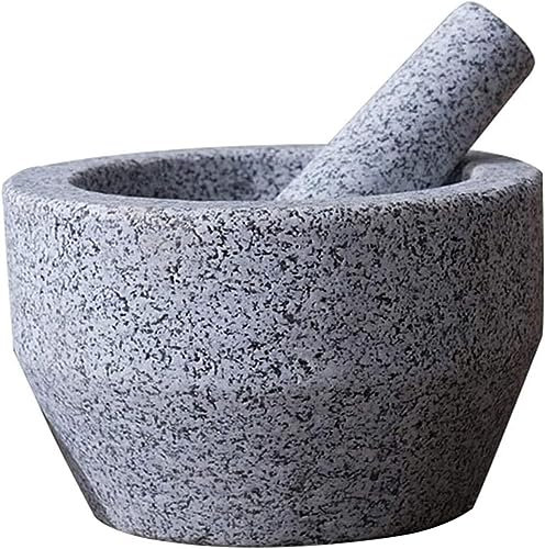 ABNNHK Ensemble mortier et Pilon, Grand Ensemble mortier et Pilon - Granit Lourd, broyeur à Bol en Pierre, broyeur Manuel pour assaisonnements