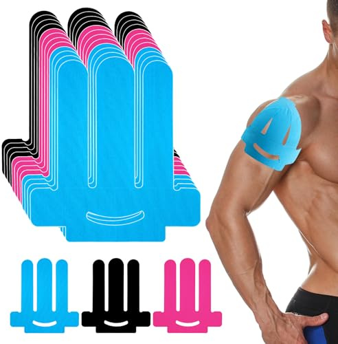 12 Stück Kinesiotapes Vorgeschnitten for Schulter, Kinesio Tape Schulter Wasserfestes & Elastisches Physio Tape Atmungsaktiv Hautfreundlich für Sport & Dauerhafte Unterstützung (A)