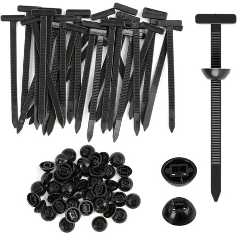 Nylon Autobloquants Universels, Lot de 100 Attaches Câble 90 mm x 5 mm, Boucle Ø14,5 mm, Ép. 4,5 mm, Serre-Câble Voiture Universel, Fixation Pare-Chocs, Remplacement Clips/Vis