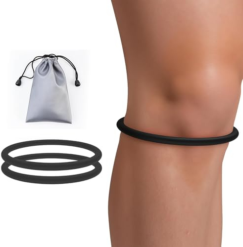 Vesavifaka 2 pezzi di fascia per ginocchio per sollievo dal dolore, supporto per ginocchio per basket, corsa, tennis, calcio, escursionismo, fascia tendine patellare in silicone per uomini e donne