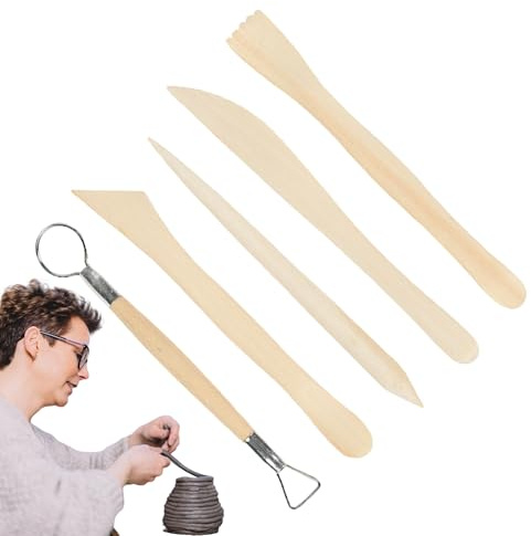 Modellierwerkzeuge für Töpferei, Töpferei, Ton, Modellierwerkzeuge, Holz, Keramik, Schnitzwerkzeug-Set, Werkzeug-Set für Anfänger, Profis, Schule, Studenten