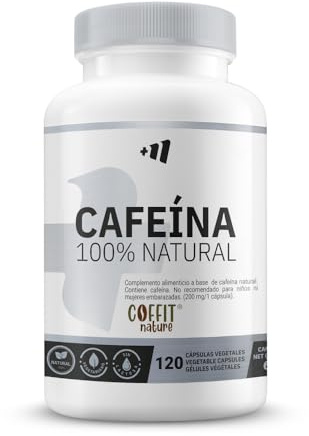 MASmusculo - 100% Cafeína Natural 200mg 120 Cápsulas Vegetales - Energía Natural - Mejora el Ánimo - Disminuye la Fatiga - Mayor Concentración y Rendimiento