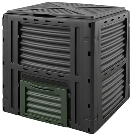 Compostador de plástico antracita 80 x 80 cm