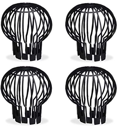Relaxdays Set da 40 Parafoglie per Tubi di Scolo, in Plastica, Protezione Antipioggia per Grondaia, Diametro: 13 cm, Nero | Filtro per grondaia contro le foglie, protezione per tubo pluviale, protezione per grondaia, Ø 13 cm