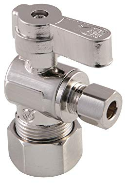 Kingston Brass KF5814SN 5/8 OD x 1/4 diámetro Exterior Válvula de Tope de ángulo Comp, Níquel Cepillado