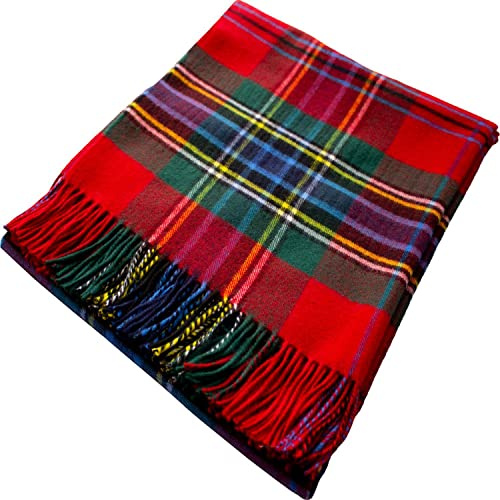 100% Lammwolle Karierte Warme und Weiche Decke Werfen Schottisch Tartan Maclean Duart Reisedecke Plaid Picknick Teppich