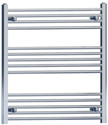 800mm Wide Flat Chrome Heated Towel Rail Radiator Designer Bathroom Radiator For Central Heating Designer (Elissa 800 / 800mm High)