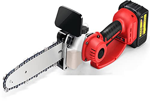 Minimotosierra portátil inalámbrica con cargador y 2 baterías, motosierra inalámbrica recargable de 21V, Sierras de podar,para cortar madera y metal pequeña sierra para el hogar