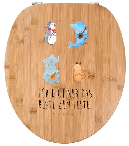 Mr. & Mrs. Panda Motiv WC Sitz Big Band - Geschenk, Musikanten, Toilettendeckel, Tiere, Delfin, Triangel, Klodeckel, Tiermotive, Maus, Klobrille,