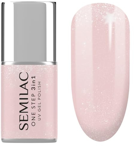 S259 Semilac One Step Hybrid 3in1 Naked Glitter Beige 5ml