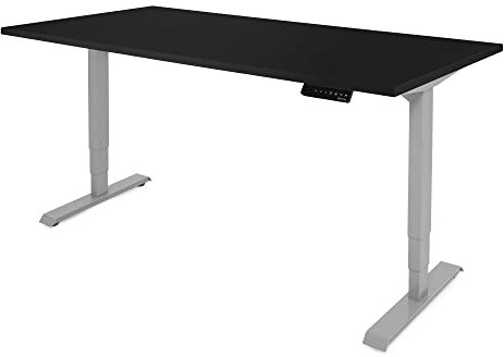 Ergotopia Desktopia Lite Elektrisch höhenverstellbarer Schreibtisch für Büro oder Home Office - 5 Jahre Garantie - ergonomischer Schreibtisch höhenverstellbar mit schwarzer Tischplatte (180 x 80 cm)