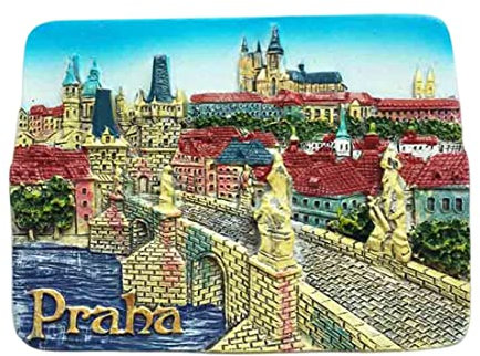Kühlschrankmagnet in Prag, Tschechische Republik, Reise-Souvenir, 3D-Kühlschrankdekoration, Magnetaufkleber, handbemalt, Bastel-Kollektion