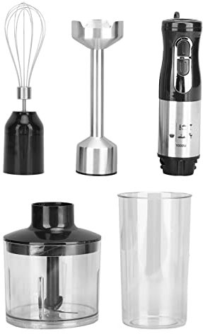 TUORE Mixeur Plongeant, Presse-Agrumes Hachoir à Viande 1000W 4 en 1 Mixeur Mélangeur Entretien Facile pour la Cuisson (Prise UE 220V)