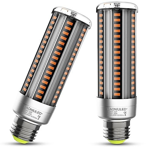 HAONIULED E27 LED Warmweiß 25W 3000K 3000LM Ersatz 250W Glühlampe, Superhelle Led Birne, Led E27 Mais Lampe, Energiesparlampe Led Maiskolben Glühbirnen, Nicht Dimmbar, 2 Stück