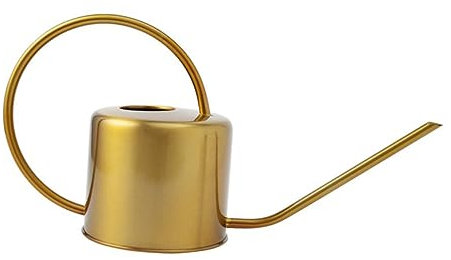 GOOHOCHY Metal Brass Watering Can 1300ml Long Spout Stainless Steel Flower Sprayer Garden Watering Pot Indoor Outdoor Plant Kettle