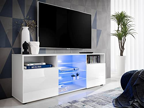 Komodee Meuble TV Urbino A1 Blanc/Blanc 140x53x35 cm