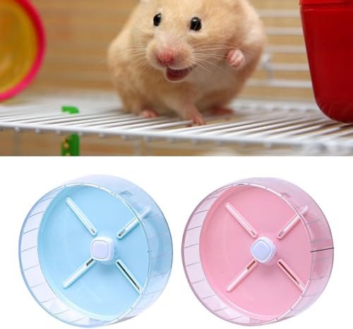 Rueda Para Hámster, Ruedas Silenciosas Para Ejercicio De Hámster, Ruedas Giratorias Silenciosas Para Correr Para Hámster, Ratones Rata Hámster Sirio Enano Gerbil(20cm-Rosa)