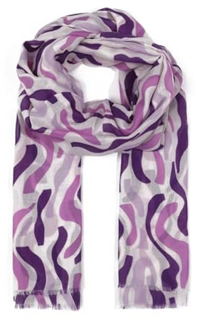 stylx Damen Schal mit Punkte Muster Print colorful, buntes Halstuch, gepunkter designer Damenschal für Frühling und Sommer GESCHLÄNGELT S (lila)