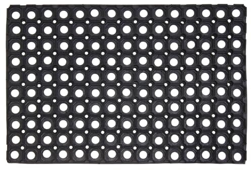 ED LINEN Rubber Door Mat Heavy Duty Non-Slip Entrance Floor Door Mat Indoor & Outdoor Mats for Front Door Dirt Scrapper Garden Matting Welcome Grid Design (PACK OF 1, 40 x 60 cm)