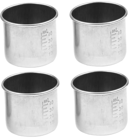 HAPINARY 4pezzi Bicchiere Graduato in Acciaio Misurino Per Uso Accessorio Per Medicinali Per Misurazione Resistente Durevole