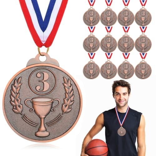 Hianjoo 12 Stücke Medaille für Kinder, Medaillen Kindergeburtstag, Gewinner Medaillen zum Umhängen für Siegerehrungen, Siegermedaillen für Sport/Wettbewerbe Auszeichnungen/Party